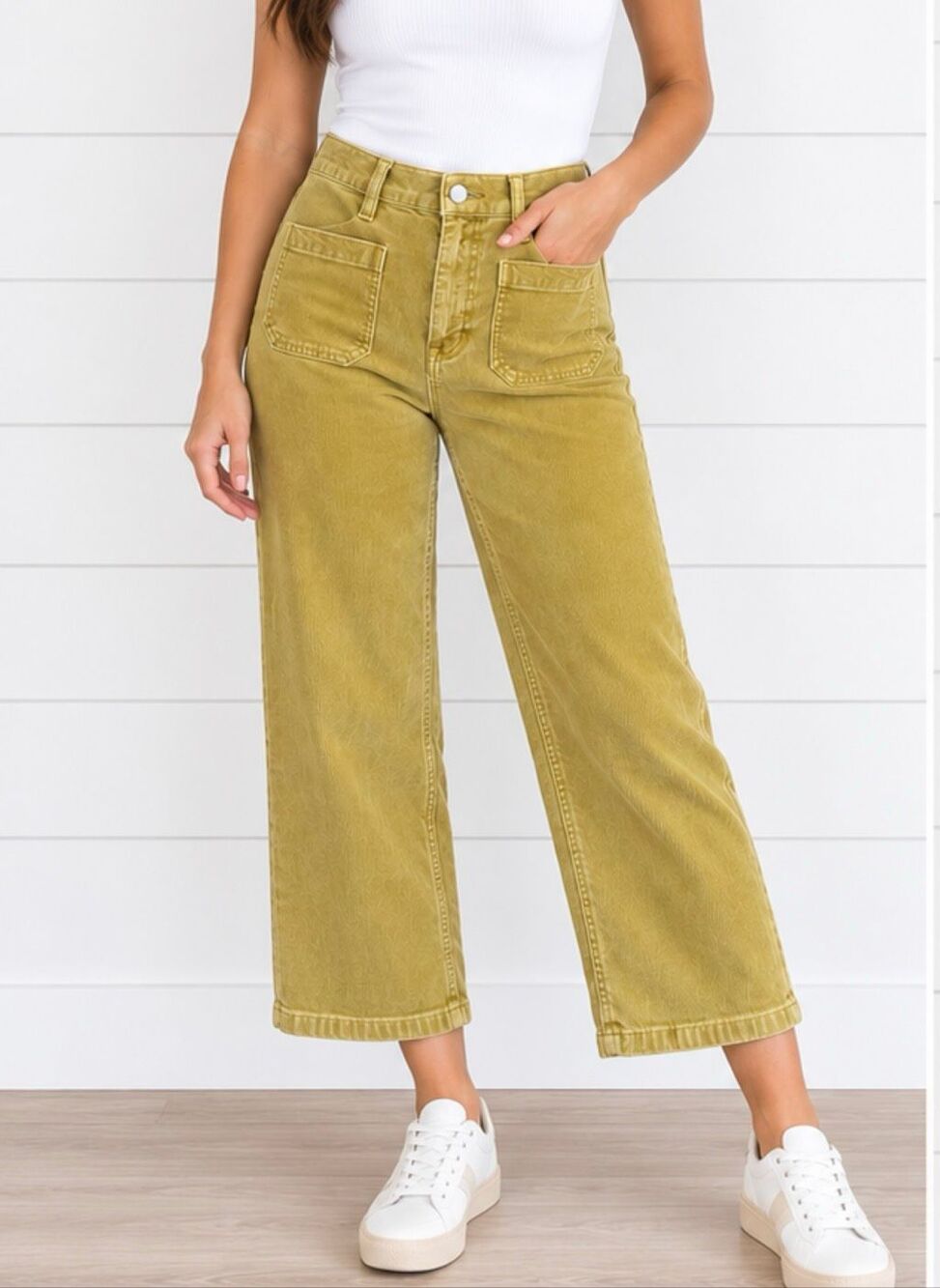 J.Crew Billie crop Demi boot mustard corduroy pant size 28